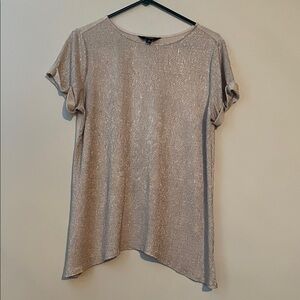 Simply Vera Vera Wang Shimmering Silver Short Sleeve Top